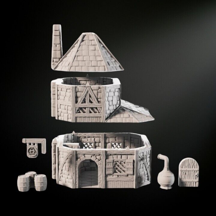Medieval Scenery - Alchemist House 28mm DND/Wargame/RPG Terrain image 2