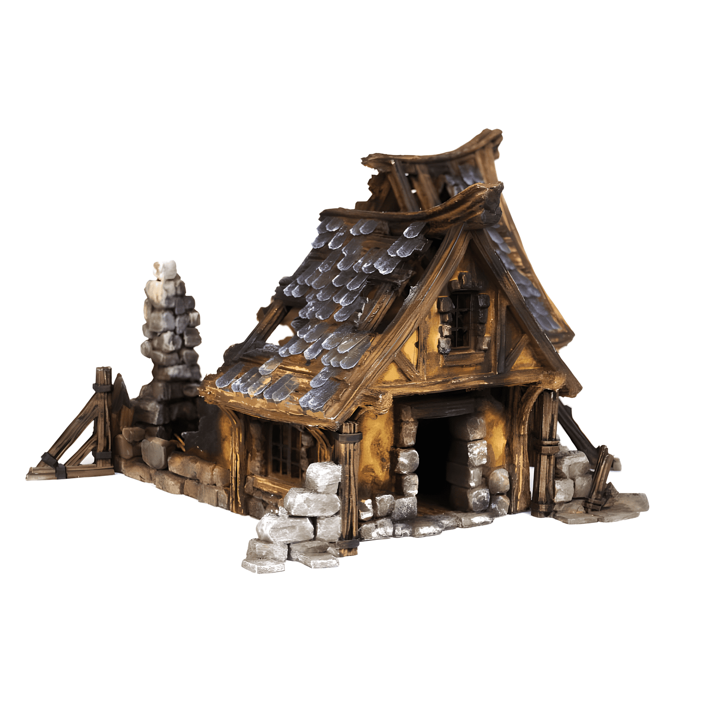 Ruined Medieval House B - 28mm DND/Wargame/RPG Terrain image 0