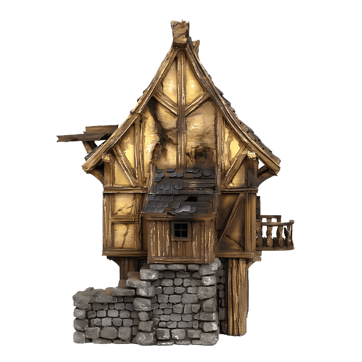 Ruined Medieval House F - 28mm DND/Wargame/RPG Terrain image 3