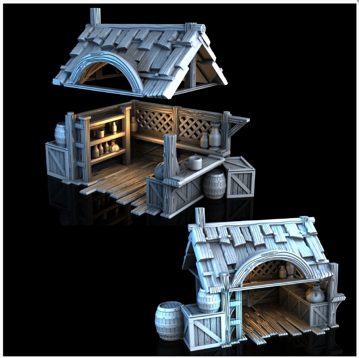 Market Stall - 28mm DND/Wargame/RPG Terrain