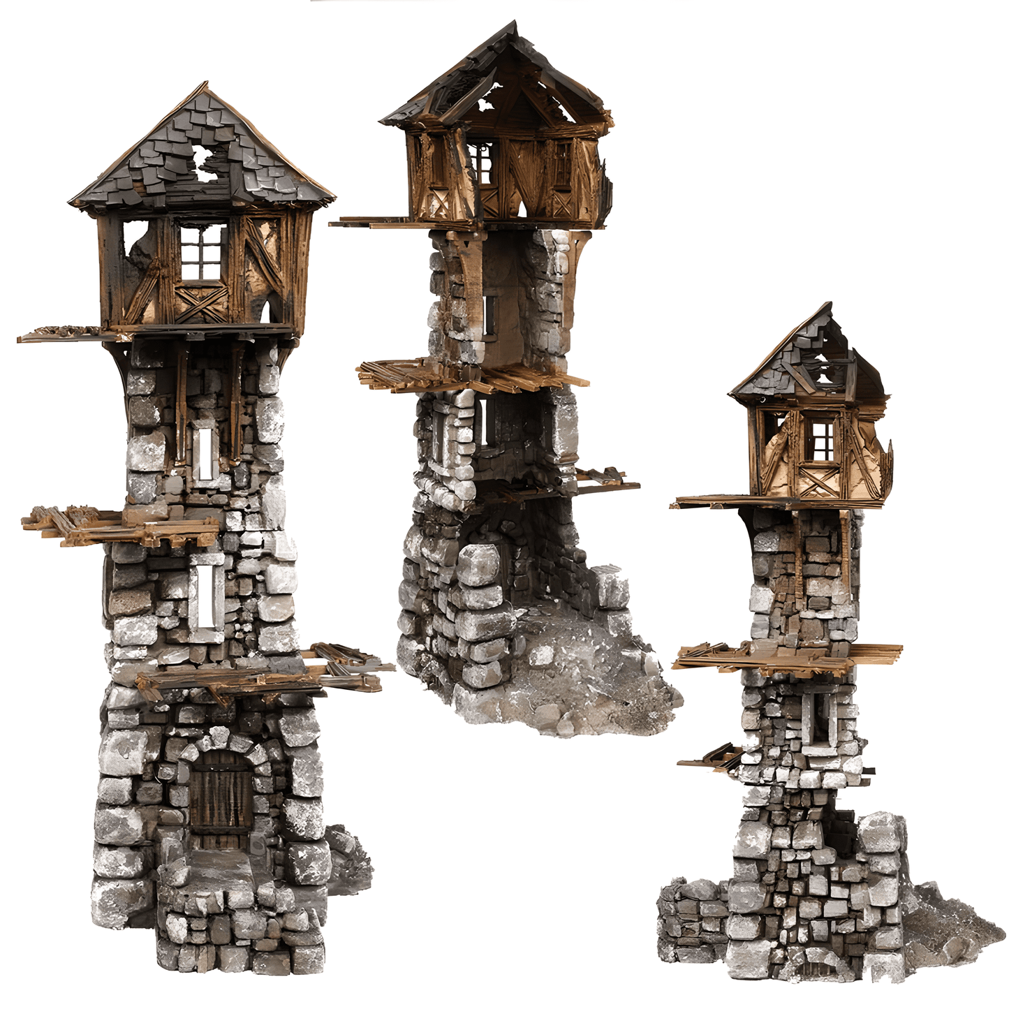 Ruined Medieval Tower - 28mm DND/Wargame/RPG Terrain image 1