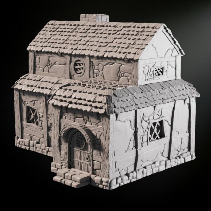 Medieval Scenery - Village House 28mm DND/Wargame/RPG Terrain image 0