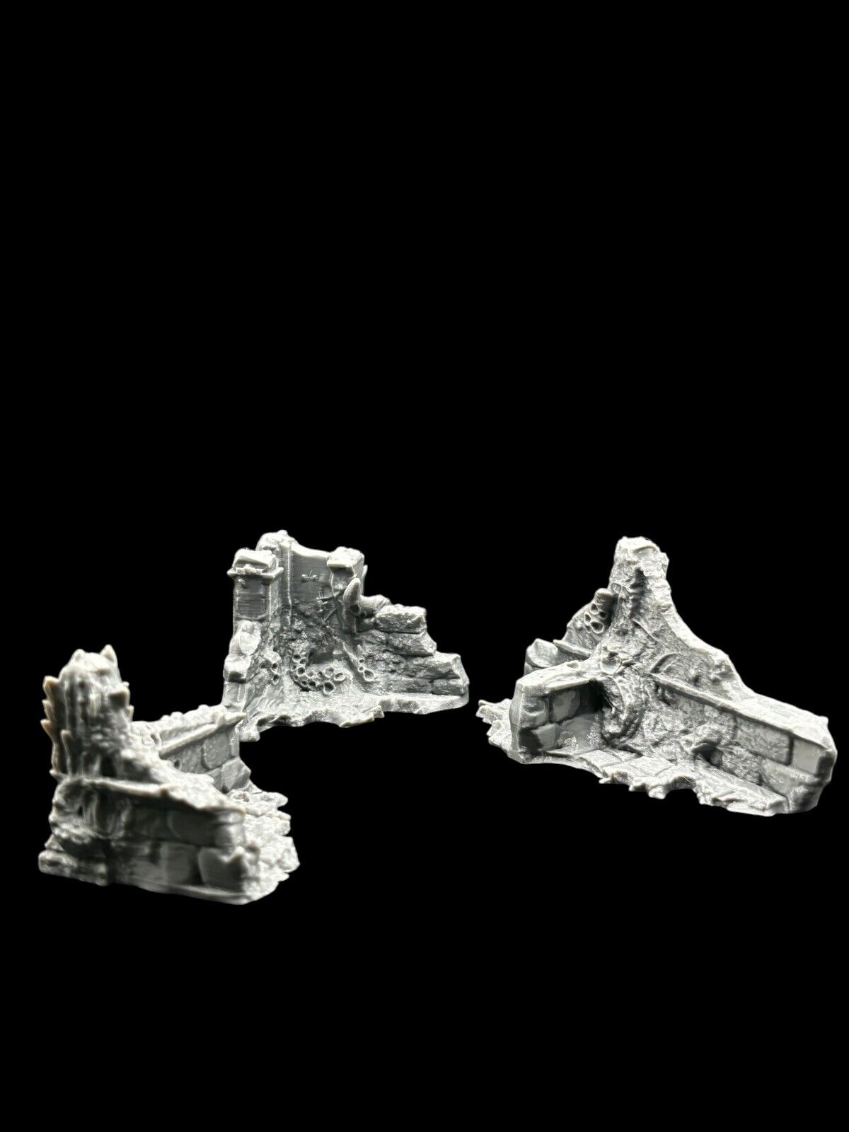 Small Infected Ruins Terrain Sci Fi Tabletop Scenery 3D Printed 3 pcs image 0