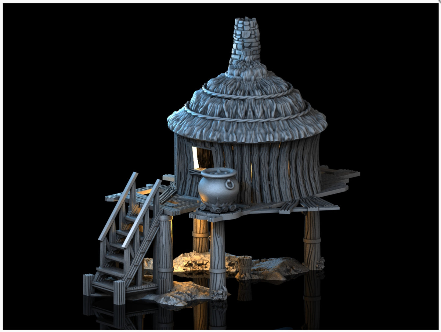 Marsh Witch's Hut- 28mm DND/Wargame/RPG Terrain