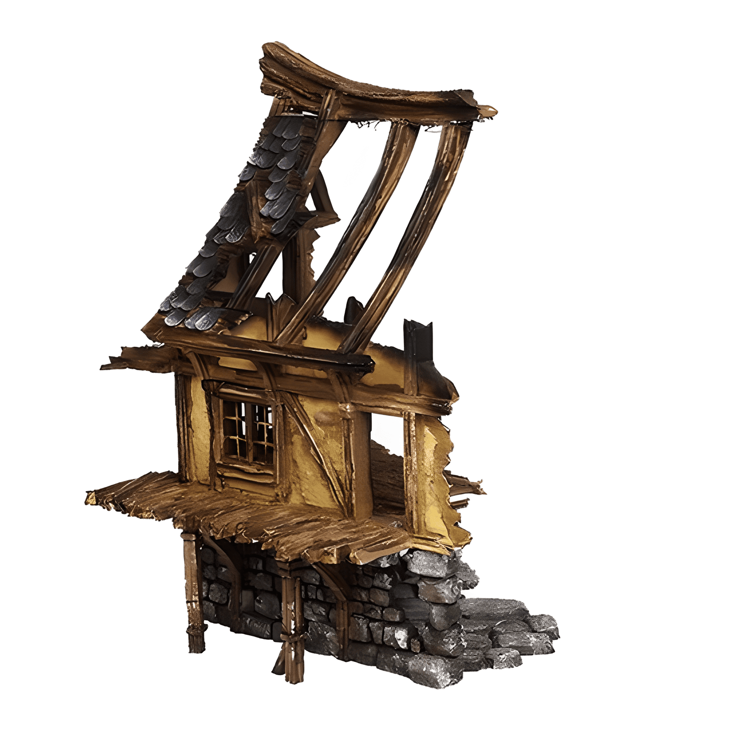 Ruined Medieval House D - 28mm DND/Wargame/RPG Terrain image 1