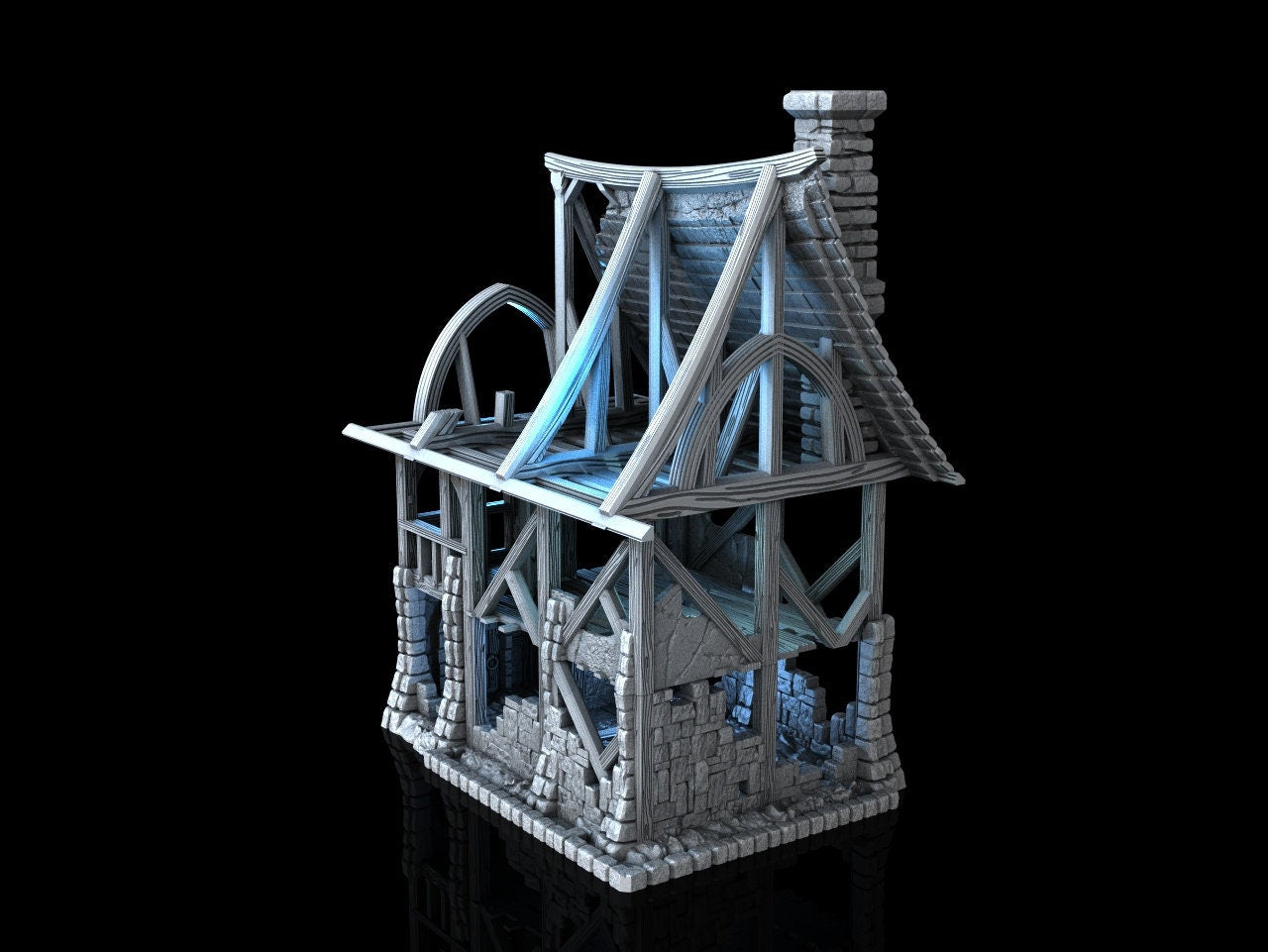 Beetroot House In Ruins - 28mm DND/Wargame/RPG Terrain image 2