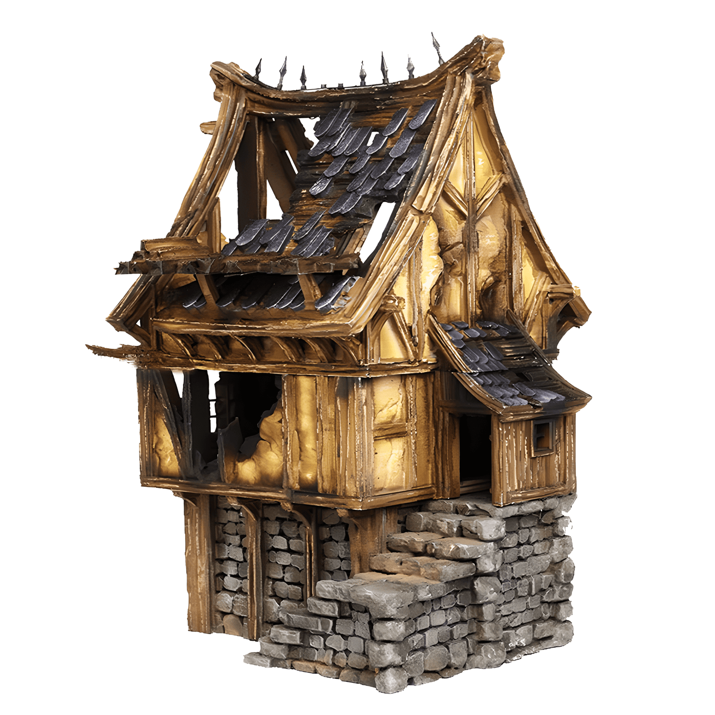 Ruined Medieval House F - 28mm DND/Wargame/RPG Terrain image 0