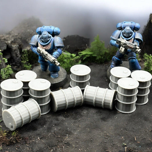 20x Barrels Terrain Scatter 28mm Scale For Games Like Warhammer / Wargaming image 1