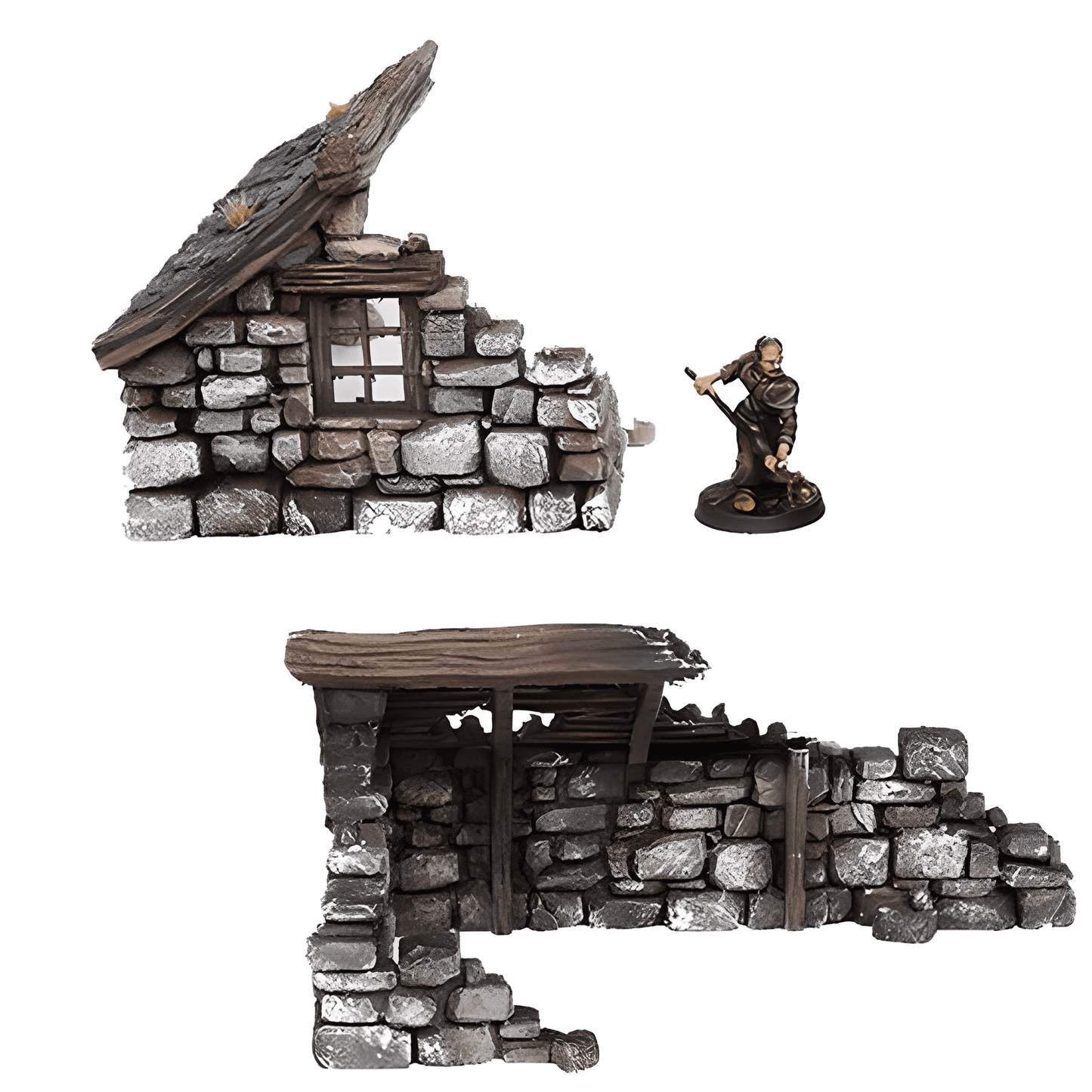 Ruined Medieval House A - 28mm DND/Wargame/RPG Terrain image 1