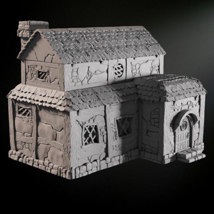 Medieval Scenery - Village House 28mm DND/Wargame/RPG Terrain image 1