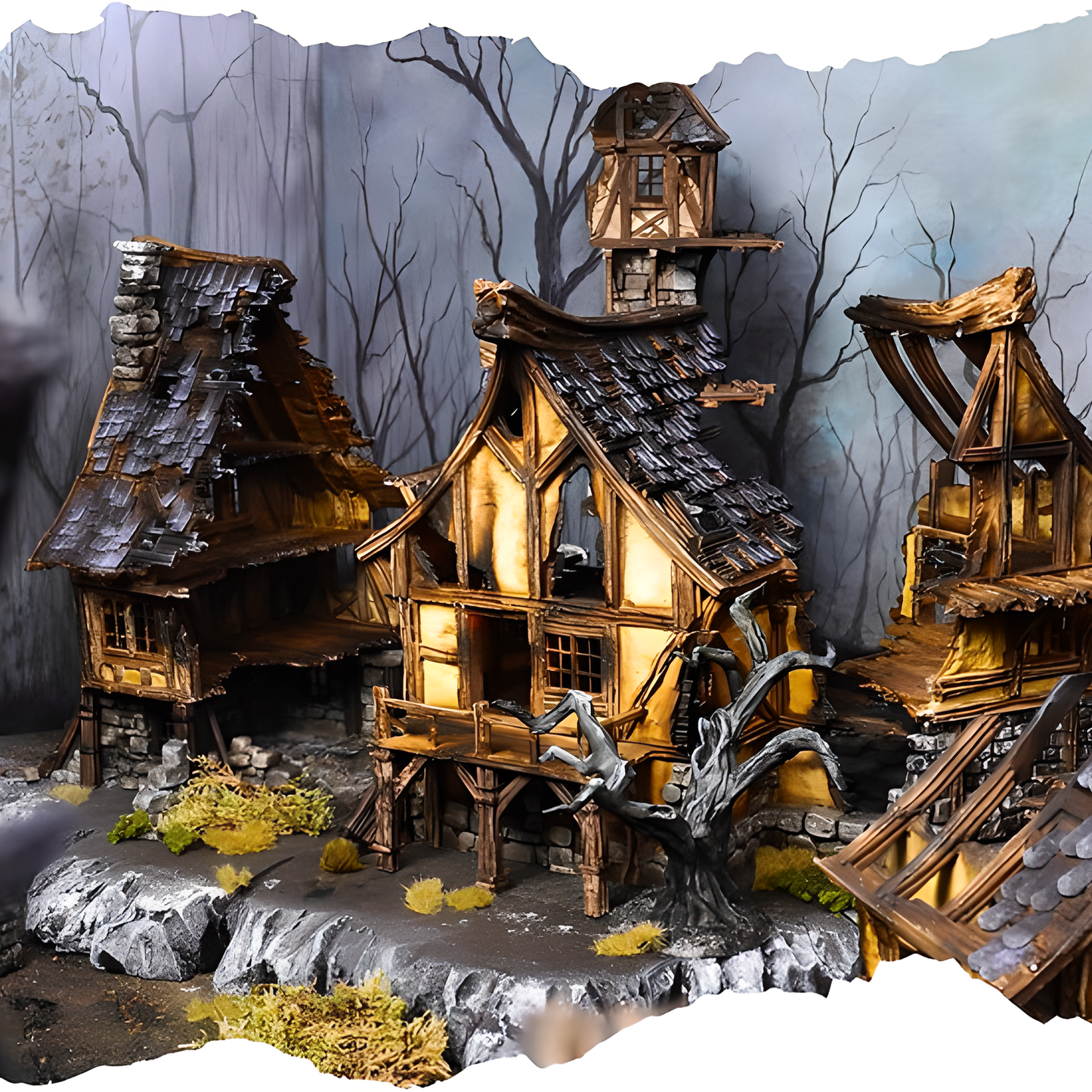 Ruined Medieval House D - 28mm DND/Wargame/RPG Terrain image 2
