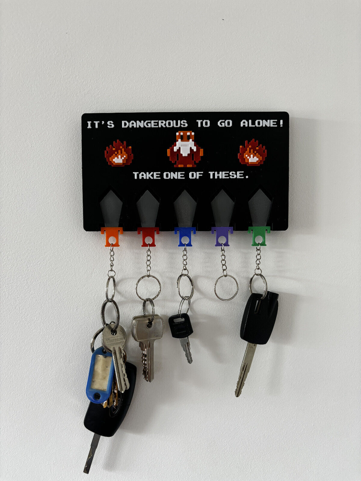 Zelda Inspired 3D Printed Keychain Holder with Swords, Perfect Gift image 1