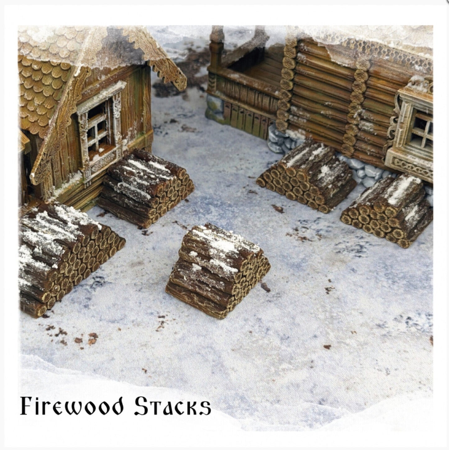 5x Firewood Stacks - 28mm DND/Wargame/RPG Terrain image 0