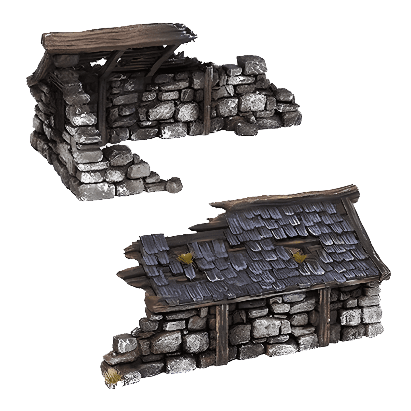 Ruined Medieval House A - 28mm DND/Wargame/RPG Terrain image 0