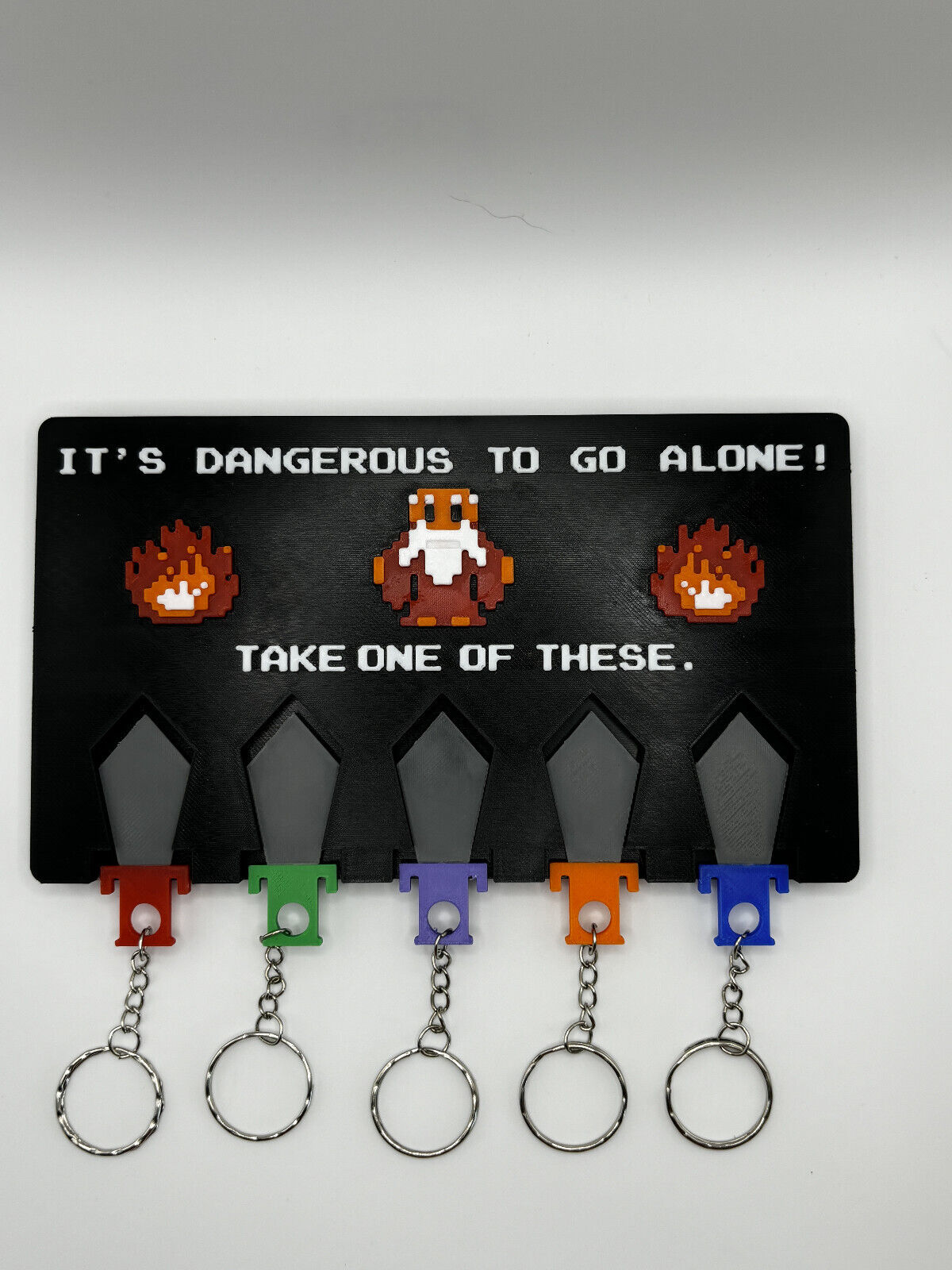 Zelda Inspired 3D Printed Keychain Holder with Swords, Perfect Gift image 3