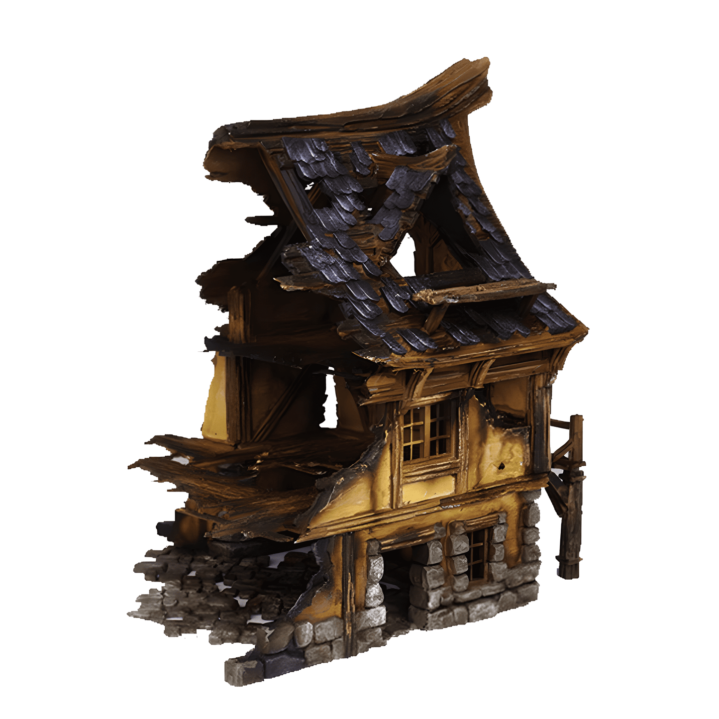 Ruined Medieval House G - 28mm DND/Wargame/RPG Terrain image 1