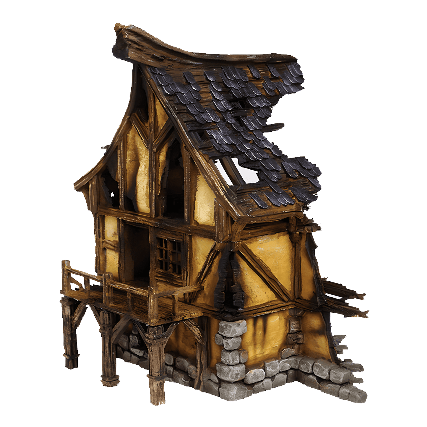 Ruined Medieval House G - 28mm DND/Wargame/RPG Terrain image 4