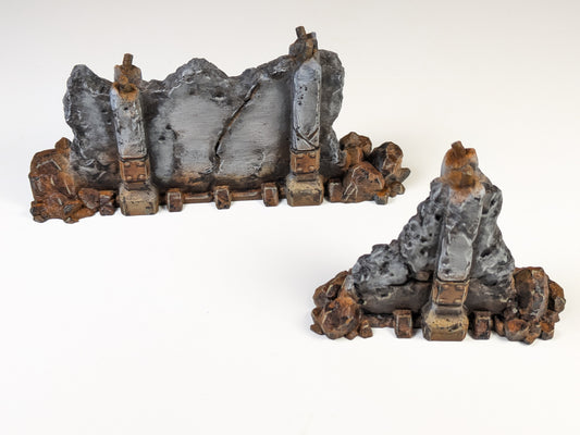 28mm Wall Ruins Terrain Scenery for DND, Warhammer, Wargames, Unpainted, 6 Pcs image 2