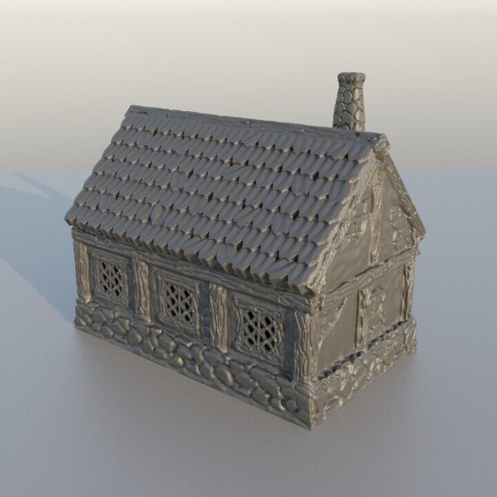 Medieval Scenery - Commoner House 28mm DND/Wargame/RPG Terrain image 0