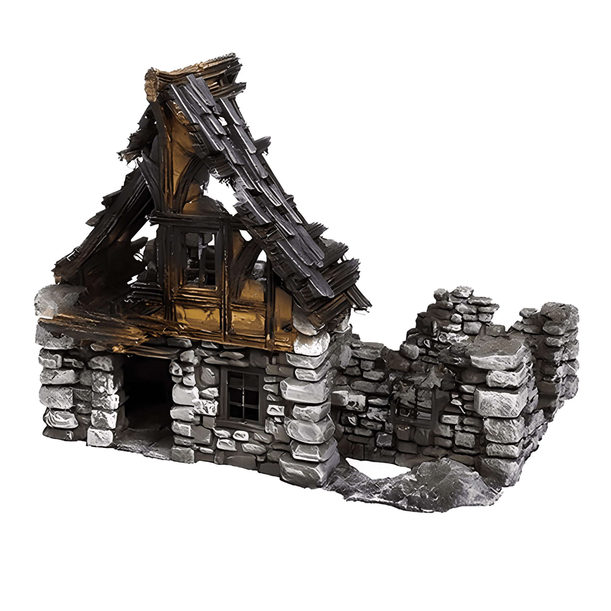 Ruined Medieval House C - 28mm DND/Wargame/RPG Terrain image 1