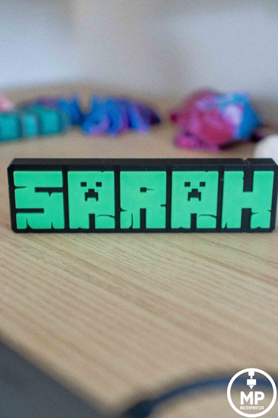 Mine craft Custom Name Sign - Desk/Kids/Door Sign - Personalised Gift image 2