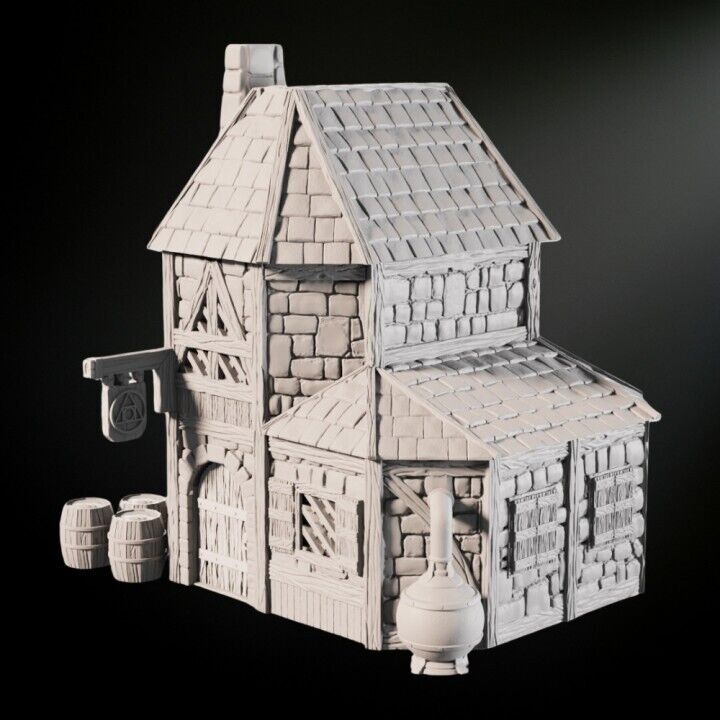 Medieval Scenery - Alchemist House 28mm DND/Wargame/RPG Terrain image 0