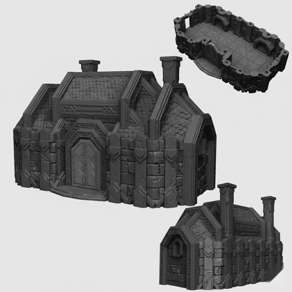 Dwarven Great Hall - 28mm DND/Wargame/RPG Terrain - Molten Prints