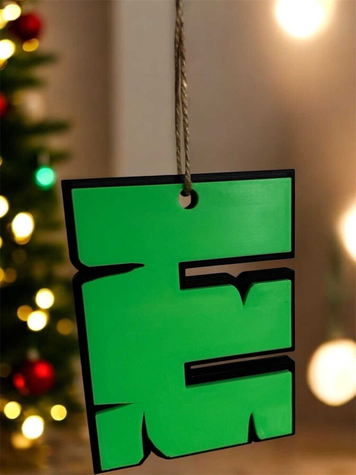 Minecraft Christmas Ornament Hanging Letter For Tree or Stocking image 0