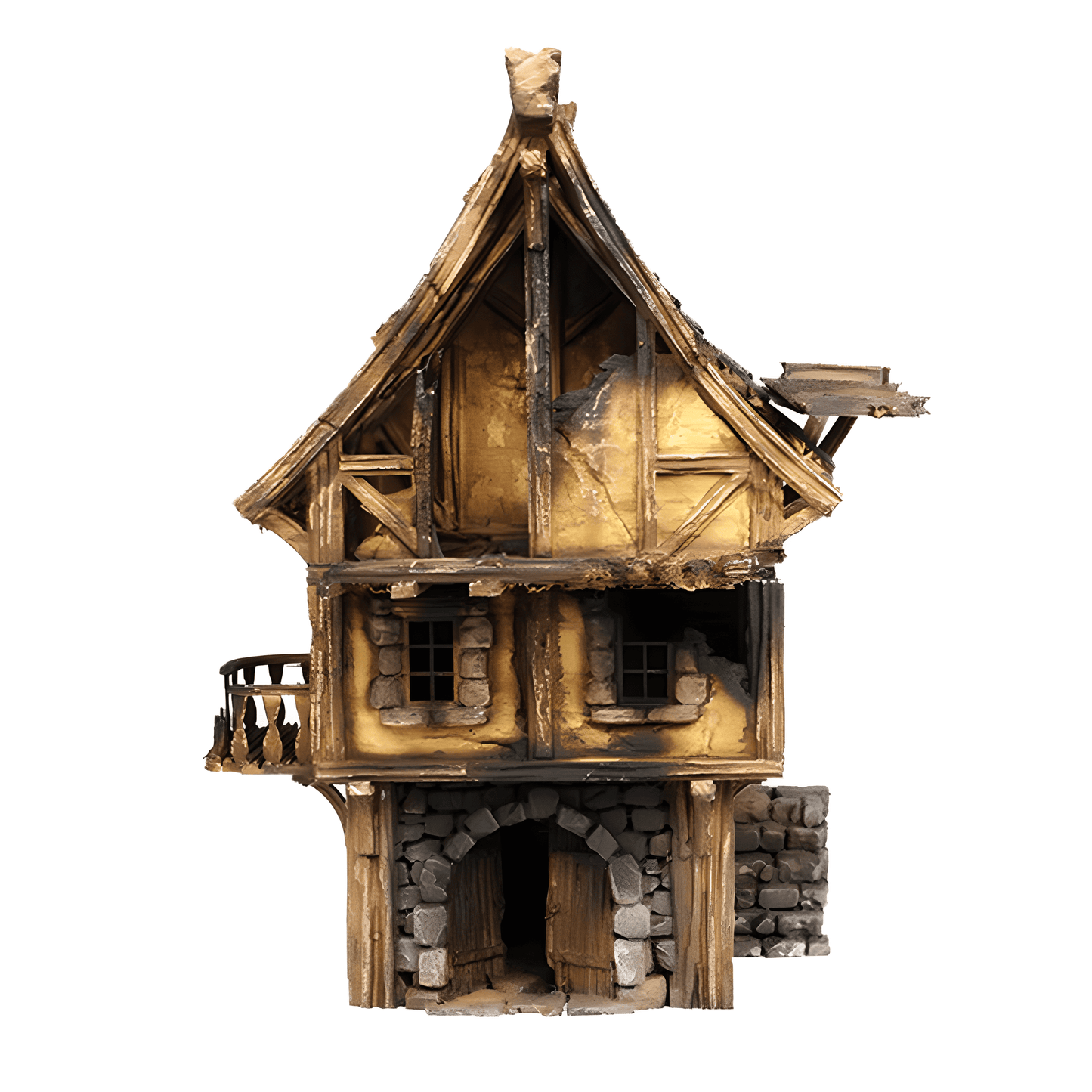 Ruined Medieval House F - 28mm DND/Wargame/RPG Terrain image 2