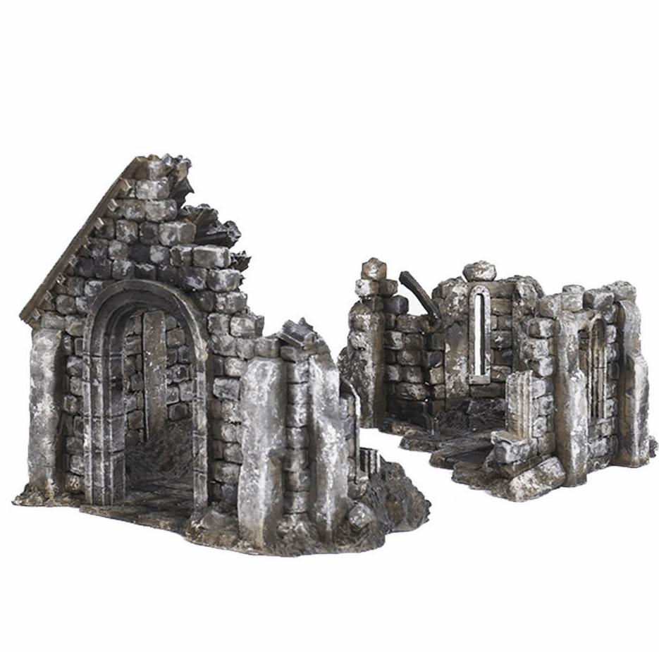 Ruined Church 28mm DND Terrain | Tabletop Wargaming Scenery for Mordheim, Frostgrave & RPG | Unpainted 3D Printed