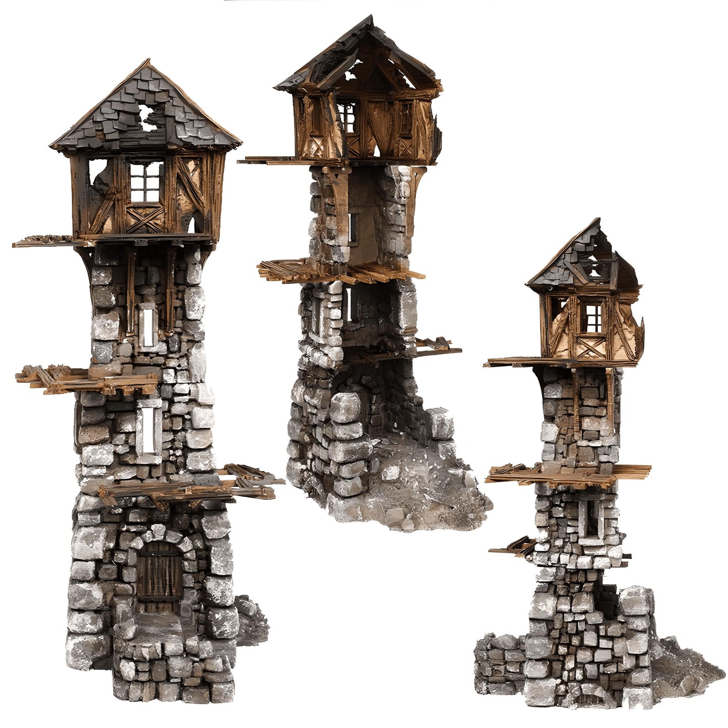 Ruined Medieval Tower - 28mm DND/Wargame/RPG Terrain image 1