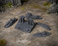Gate of Dun Kaeroth in a dark fantasy tabletop scene