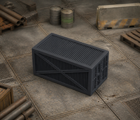 Cargo Container 02 in scene on a wargaming table