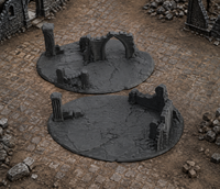 Circular Ruined Area 04 in scene on a wargaming table