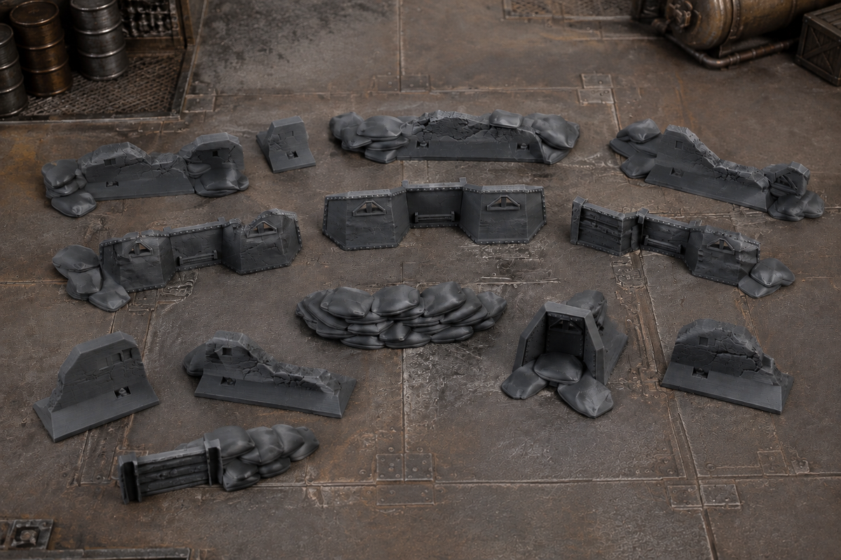 Street Barricades Set in scene on a wargaming table