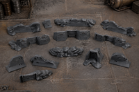 Street Barricades Set in scene on a wargaming table