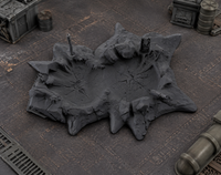 Battlefield Crater 09 in scene on a wargaming table