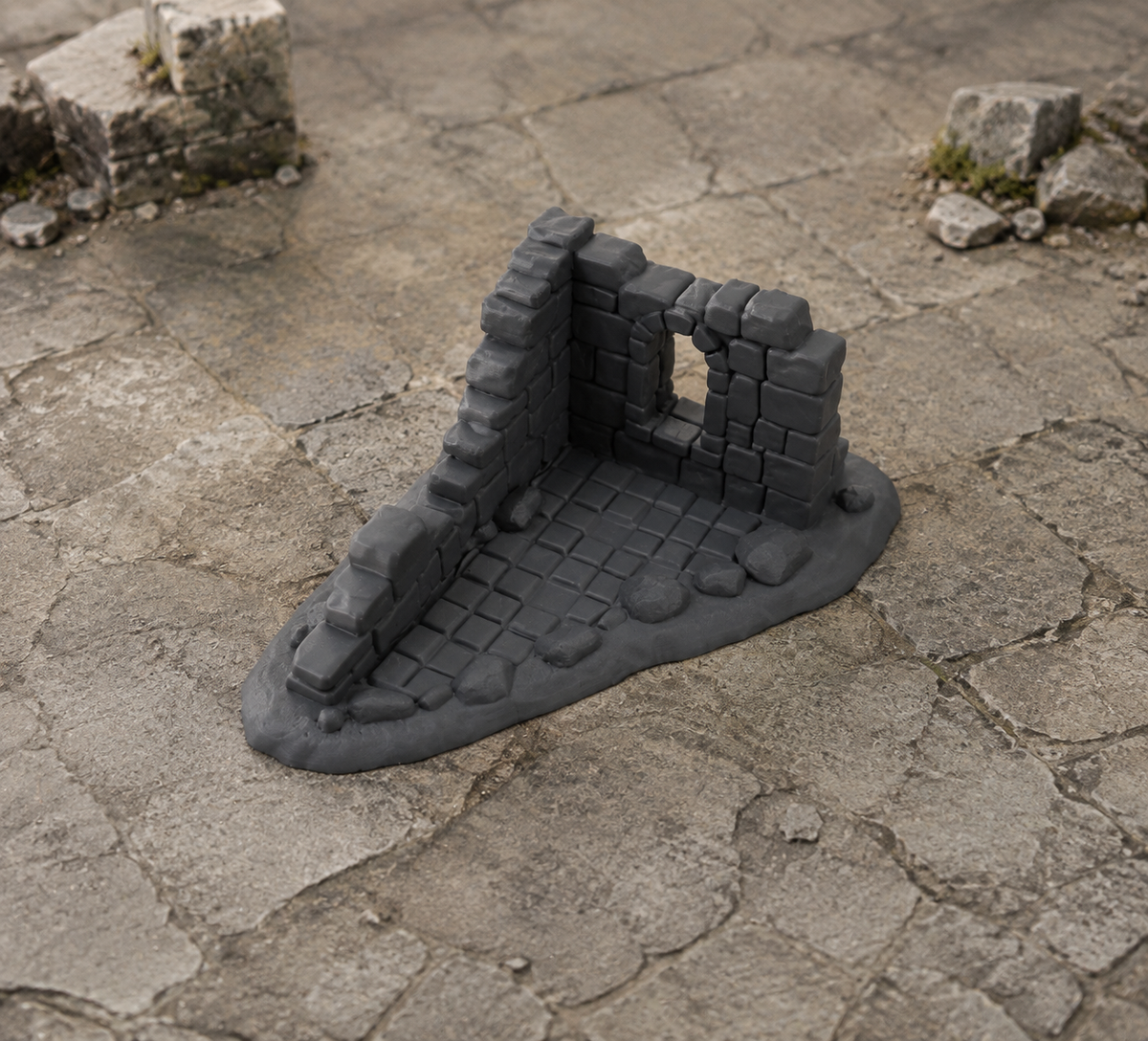 Lower Ruins 06 Corner in a dark fantasy tabletop scene