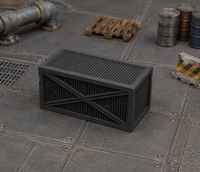 Cargo Container 04 in scene on a wargaming table