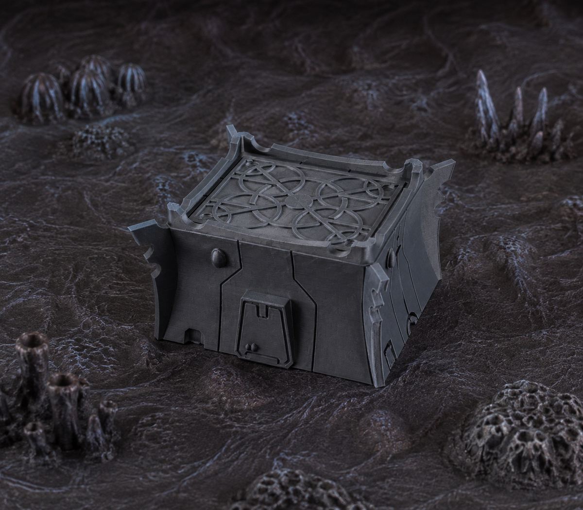 Alien Structure 01 in scene on a wargaming table