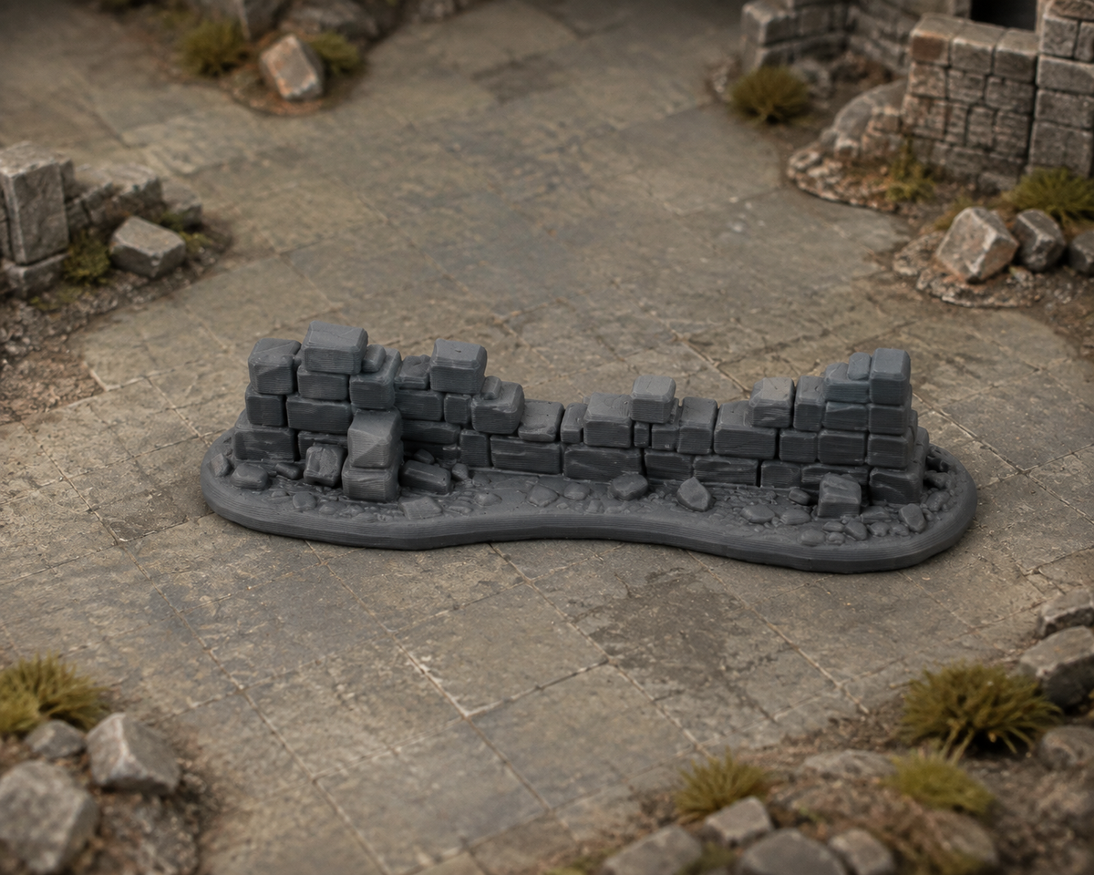 Lower Ruins 17 Barricade in a dark fantasy tabletop scene