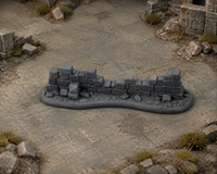 Lower Ruins 17 Barricade in a dark fantasy tabletop scene