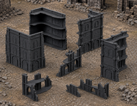 Large Medieval Ruin 03 in scene on a wargaming table