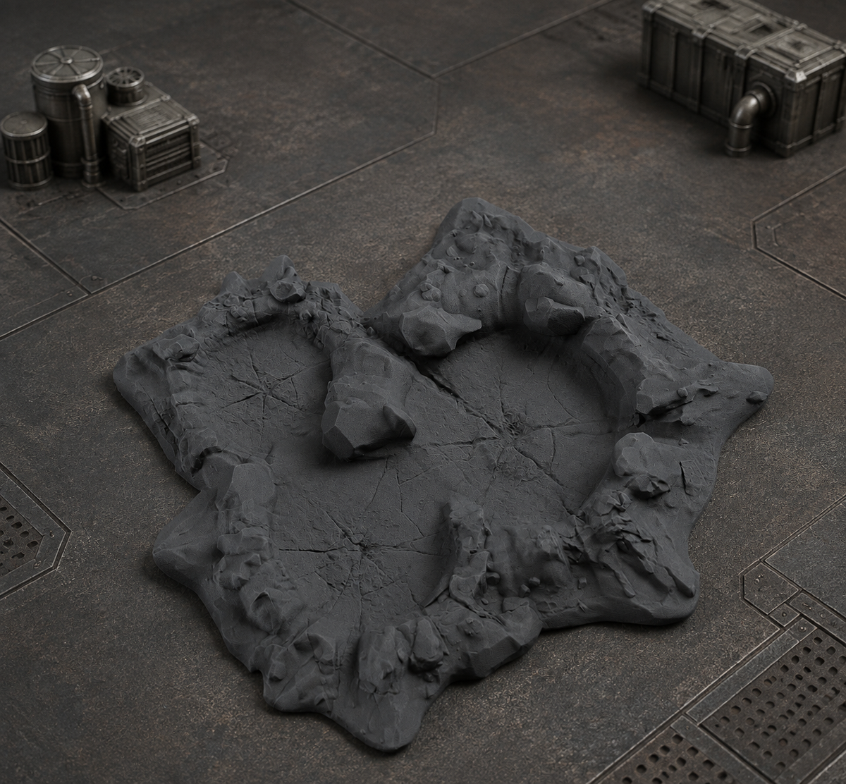 Battlefield Crater 07 in scene on a wargaming table