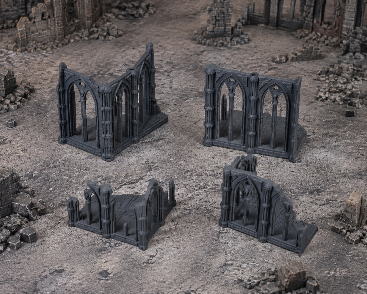 Gothic Cathedral 03 in scene on a wargaming table