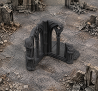 Gothic Cathedral Ruin 02 in scene on a wargaming table