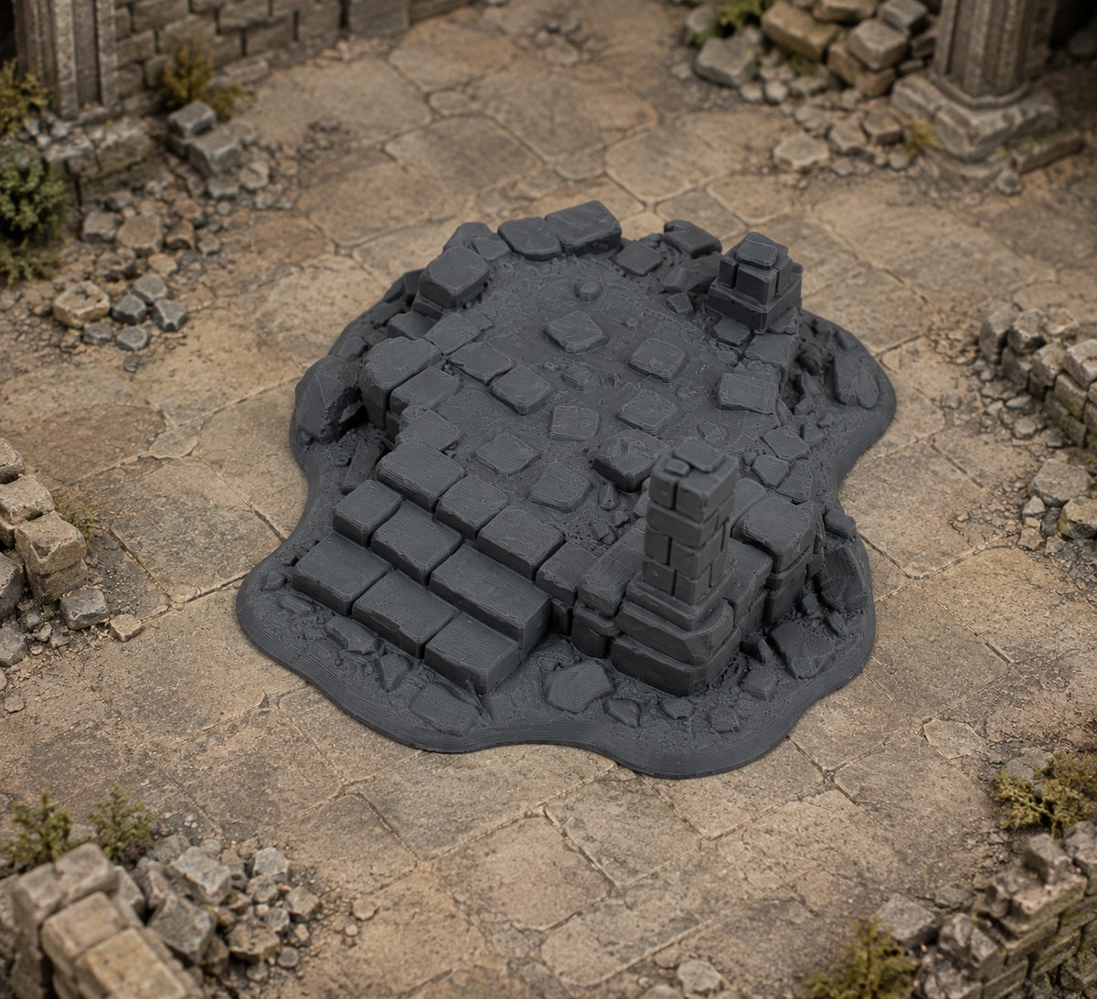 Lower Ruins 02 in a dark fantasy tabletop scene
