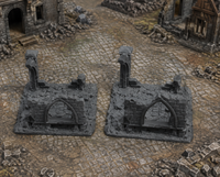 Ruined Area 04 in scene on a wargaming table