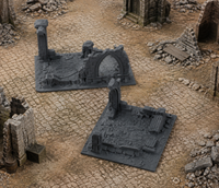Ruined Area 02 in scene on a wargaming table