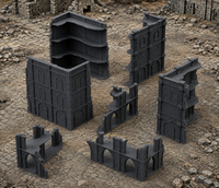 Large Medieval Ruin 04 in scene on a wargaming table